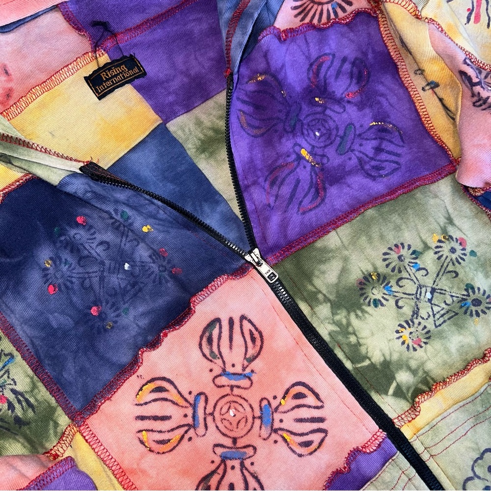 Colorful Patchwork Zip Up Jacket - image 2